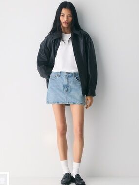 Denim Forum 90s Ricci Denim Mini skirt Mid-rise non-stretch Jean size 23
